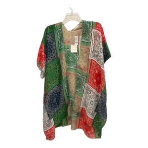 New York Co Wrap‎ Womens One Size Kimono Patchwork Boho Chic Peasant Hippie